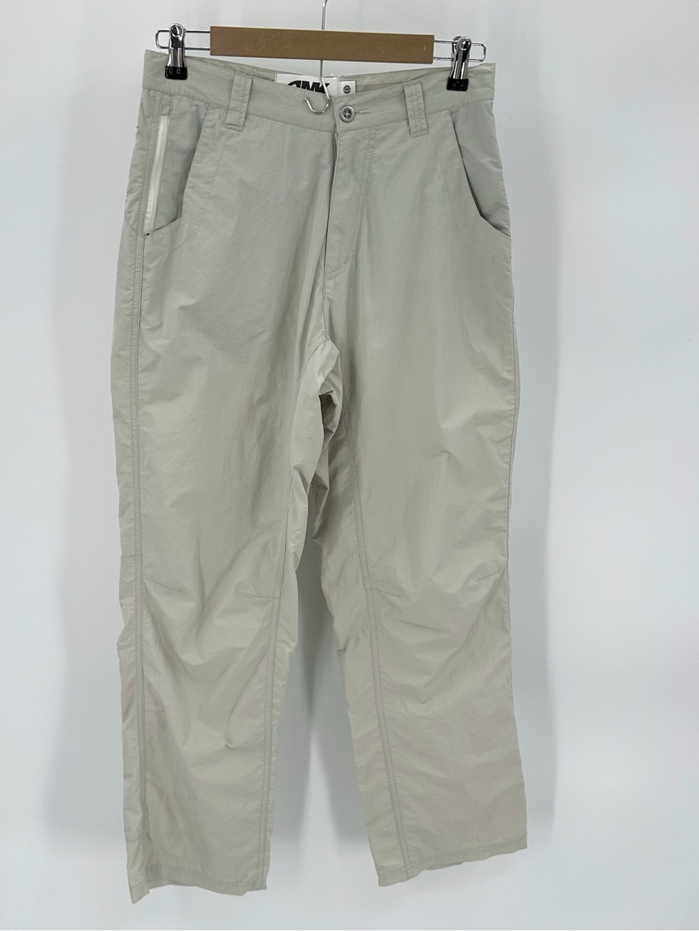 Mountain Khakis Pants Mens 30x30 Nylon Blend Beige Outdoors Zip Pockets STAINS